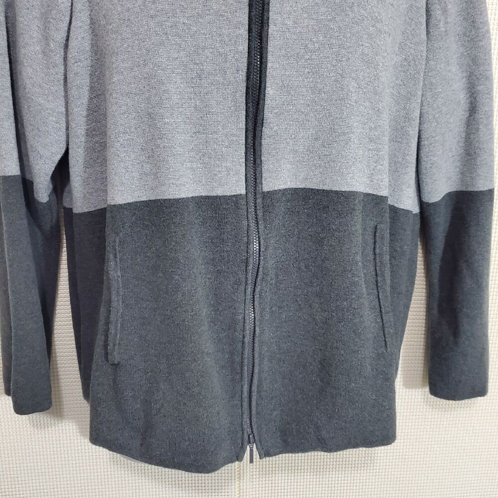 Belford Jacket XL Gray Zip Front Cardigan Sweater Pima Cotton Funnel Mock - Picture 3 of 9